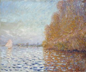 1つのヨットでアルジャントゥイユ盆地 作： Claude Monet